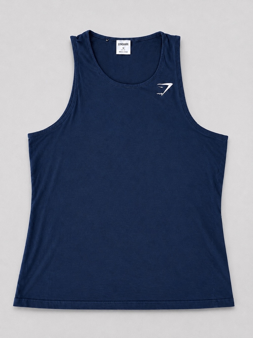 Gymshark Men’s Navy Cotton Tank Top Size L Athletic Gym Training Shirt